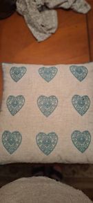 Blue & cream cushion