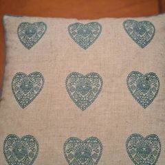 Blue & cream cushion