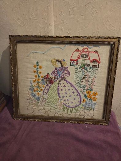 1950's Needlework - Framed & Signed