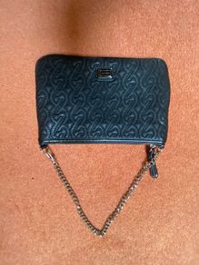 Nine West Black Shoulder Bag with Silver Chain