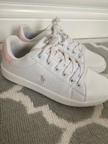 Pink & White leather Ralph Lauren runners