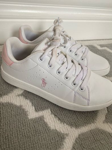Pink & White leather Ralph Lauren runners