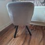 grey suedette armchair Image 2