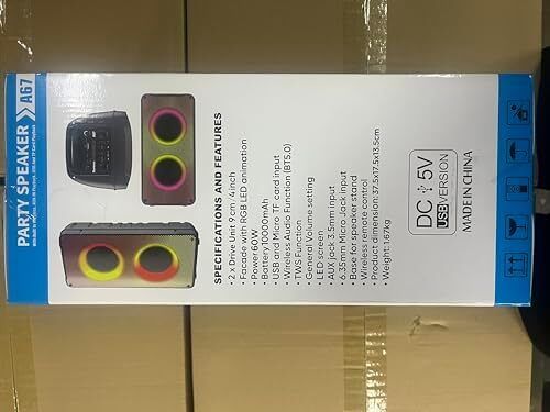 Bluetooth Speakers, 60W(80W Peak) Portable Loud Wireless Stereo Speaker with Rich Bass, Bluetooth 5.0, FM Radio, Colorful Lights, TWS Pairing, 10000mAh Battery, Outdoor Speaker for Home Party Gifts