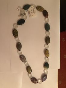 Garnet, Jasper quartz necklace