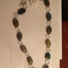 Garnet, Jasper quartz necklace