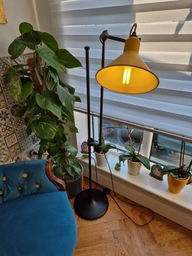 Floor Lamp lampe gras beautiful yellow very heavy light  bedroom living  reading home house great design wonderful present old vintage