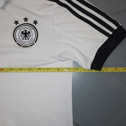 FREE POST Vintage Germany (S) 2010 Polo Shirt  Jersey adidas Football Soccer Deutschland Die Mannschaft Small WHite