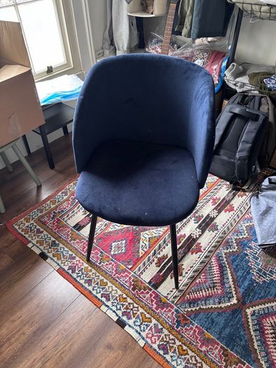 Blue velvet chair