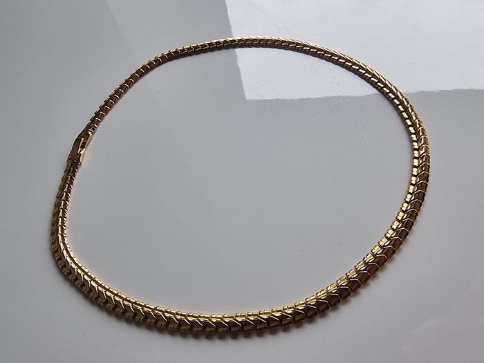 Pave Gold Costume Necklace, 18 inches