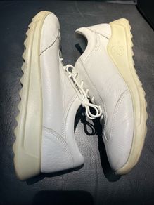 Ecco white womens leather trainers shoes size 38 uk