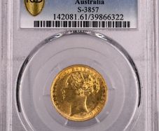 Rarity 2 (R2) 1873 (M) Gold Sovereign PCGS