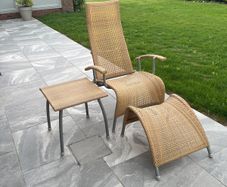 Garden Outdoor seat footstool + table chair set Rattan