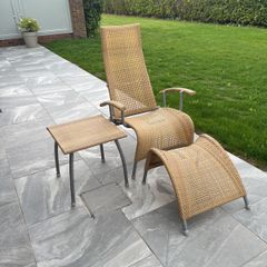 Garden Outdoor seat footstool + table chair set Rattan