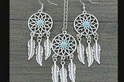 Boho Style Set: Earrings + Pendant - nice gift + other designs available