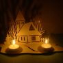 Christmas Crib Tea Light candle holder wood craft decoration laser cut Image 3