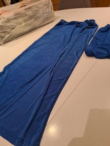 Shein Skirt & Boob Tube (XS) - Royal Blue Sheen
