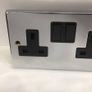 Twin Switched Double Sockets Polished Chrome Image 2