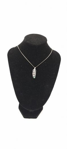 Spinel With Emerald Teardrop Base On Sterling Silver Necklace