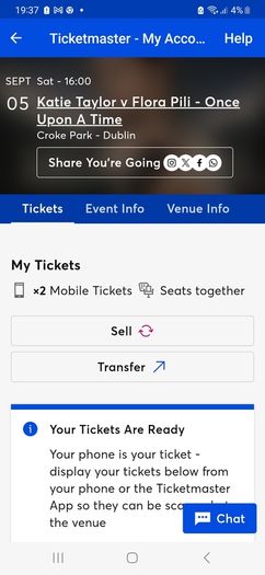 VIP Pitch Seating Katie Taylor boxing tickets