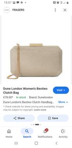 Dune Gold Clutch Bag