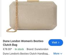 Dune Gold Clutch Bag
