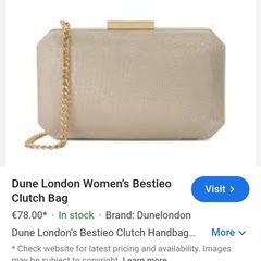 Dune Gold Clutch Bag