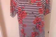 Maria Reich design striped floral top size UK18 EU46 Perfect condition Postage included