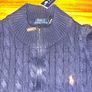 Polo Ralph Lauren Cable Knit Zip Cardigan Navy Blue Image 2