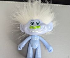 Troll Doll Blue Silver Sparkle Hasbro Character Figure Arms Legs Move Toy Figure