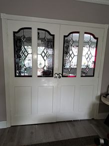 Glass dining doors