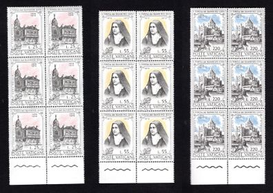 1973 Vatican City The 100th Anniversary of the Birth of Sct. Theresia of Jesus Commemorative Stamps Marginal Block of 6 Mint Never Hinged (MNH)
