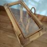Vintage Italian bamboo and rattan coffee  table magazine rack, from the 1970s Image 4