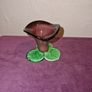Hand Blown art glass tulip candle holder Image 2
