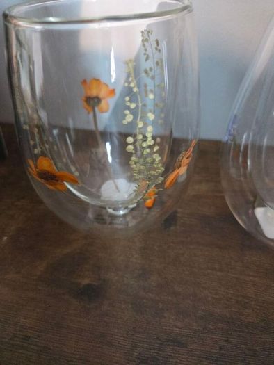 Botanical dried flower tray and tumbler