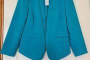 Turquoise Notch Neck Jacket - Size 12