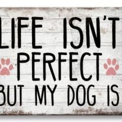 Life Isn't Perfect, But My Dog Is : Metal Sign