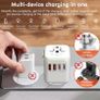 Universal Travel Adapter, PD 20W Fast Charging Plug Adapter with 2 USB-C and 2 USB-A Ports, All in One Travel Adapter for Europe, UK, US, Australia etc Image 3