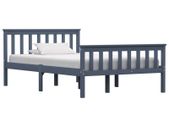 Bed Frame Grey Solid Pinewood 120 x 190 cm