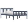 Bed Frame Grey Solid Pinewood 120 x 190 cm Image 2