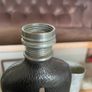 Edwardian Pewter Glass and Leather Gentlemans Hip Flask Image 10