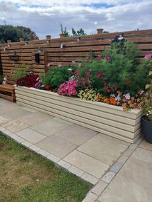 garden wall cladding'' flower boxs optional