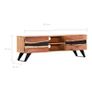 TV Cabinet 140x30x45 cm Solid Acacia Wood Image 2