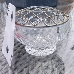 Vintage crystal rose bowl, stunning, D18 post 7e