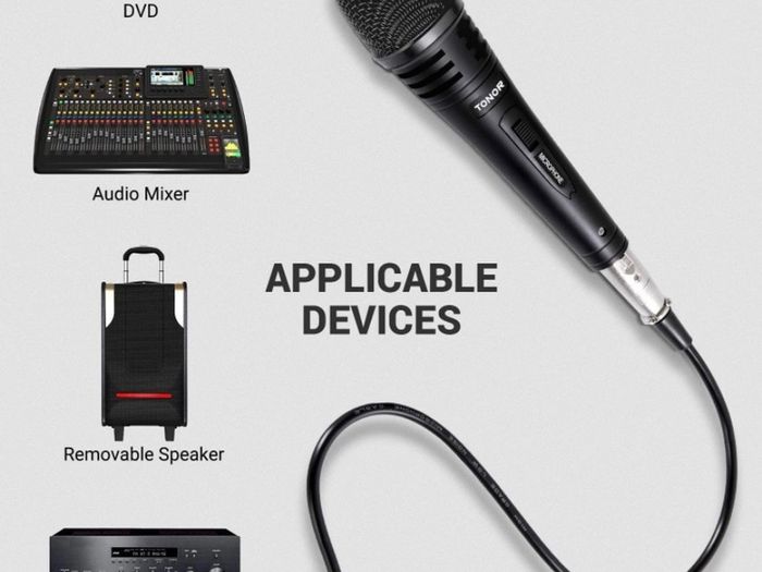 Dynamic Karaoke Microphone for Singing with 16.4ft XLR Cable, Metal Handheld Mic Compatible with Karaoke Machine/Speaker/Amp/Mixer for Karaoke Singing, Speech, Wedding and Outdoor Activity (FREE POSTAGE)