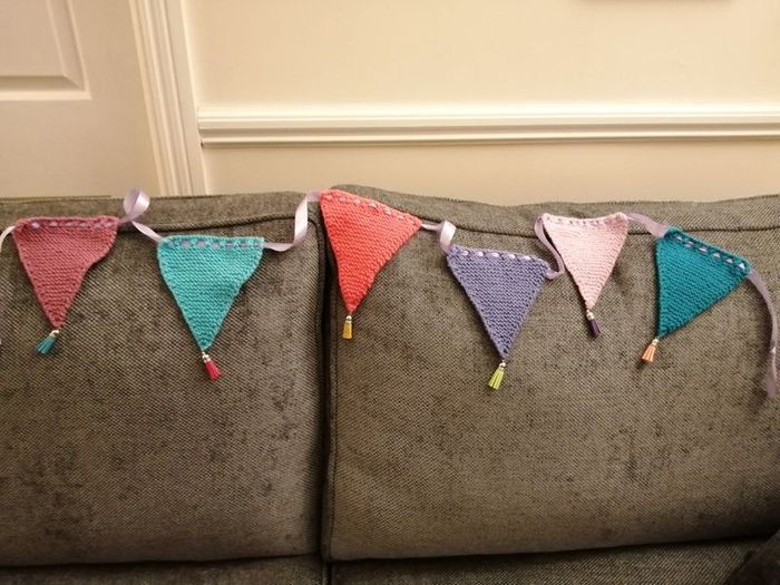 Hand knitted bunting for Baby's room/bedroom & Christmas