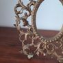 Antique Brass Oval Picture Frame or Mirror Image 6
