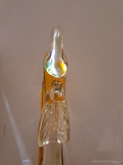 Vintage Heavy Art Glass Chicken Bowl
