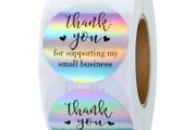 THANK YOU Laser Stickers Roll of 500 / 1 Inch / NEW