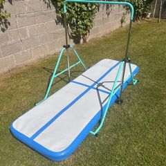 Inflatable AirTrack Gymnastics Mat with Adjustable Training Bar